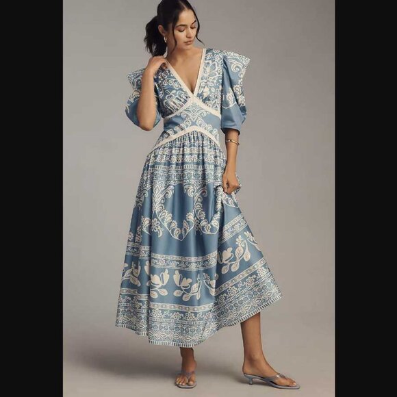 chinese dress ladies Farm Rio x Anthropologie Short-Sleeve Maxi Dress